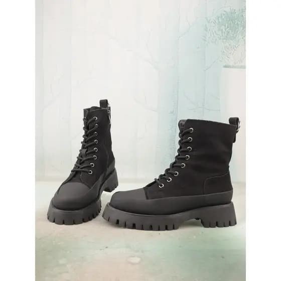 Tamanho 35 dedo do pé redondo impermeável tecido de salto Taichung botas femininas sapatos femininos botas curtas ao ar