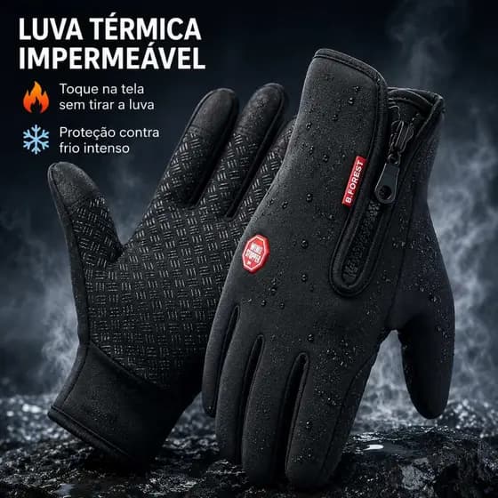 Luva Motoqueiro Térmicas Impermeável Cor Preto Tamanho Único antiderrapantes Unissex Trouch Screen