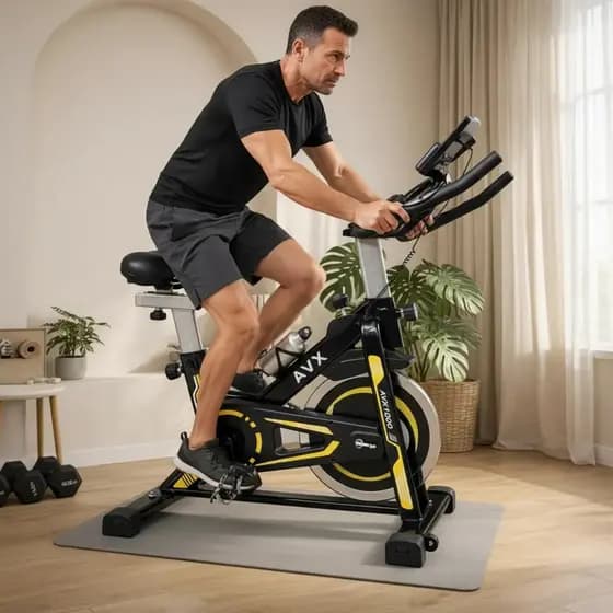 Bicicleta Ergométrica Cardio 120kg Fitness Preto E Amarelo