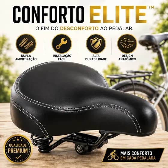 Selim Bicicleta Duas Molas Confortável Banco Bike Largo Anatômico Com Carrinho GTA