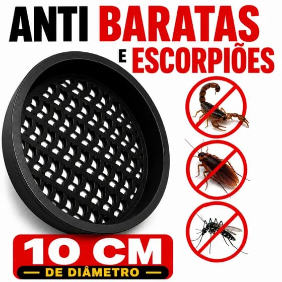 Tela Anti Inseto Escorpião Dengue Baratas Para Ralos 10cm Filtro Contra Entupimento Banheiro