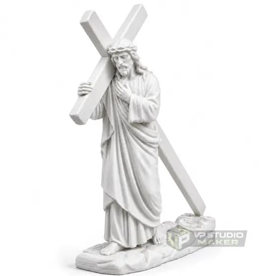 Imagem Jesus Carregando A Cruz 15cm Decoração Religiosa