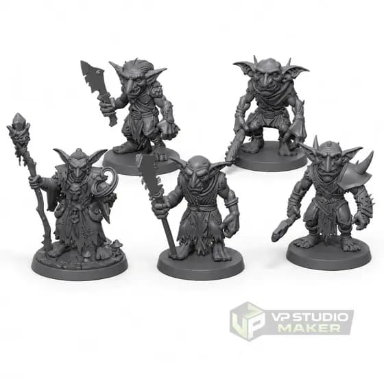 Kit Goblins Rpg De Mesa 5 Miniaturas Detalhadas D&d