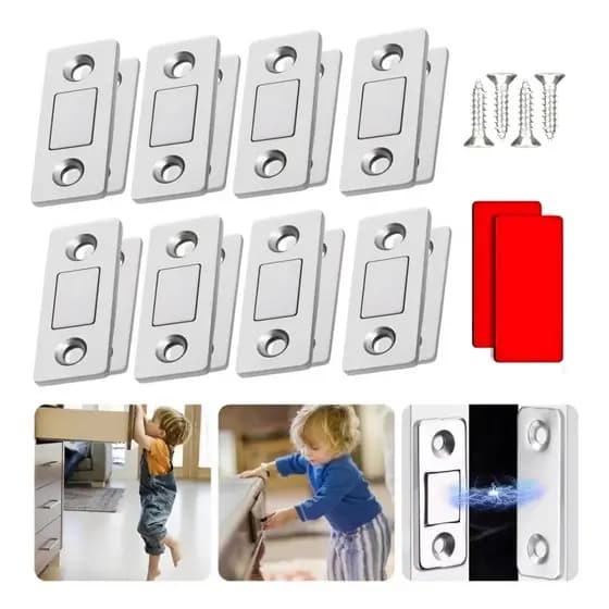 Fecho Imã Porta Armário Magnético Ultra Forte Kit 8 Peças