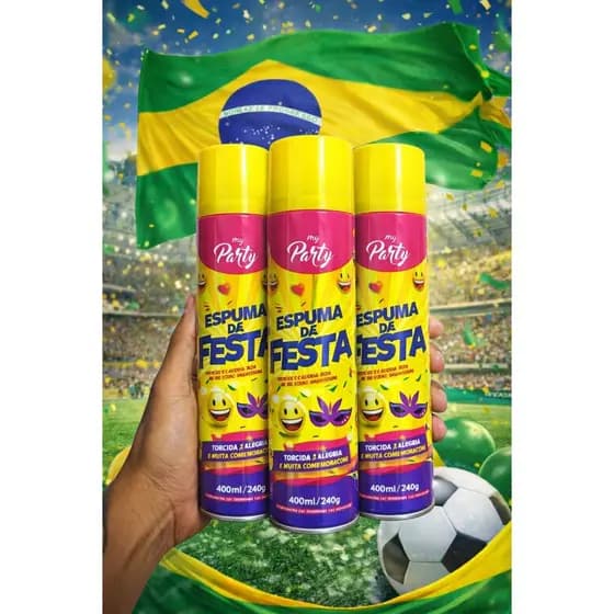 Kit 3 Spray Espuma Lata Festa Copa Neve Artificial 400ml 240g