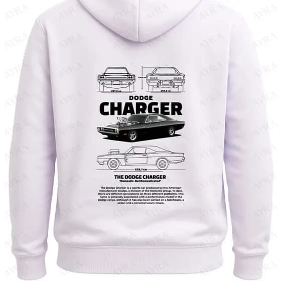 Moletom Dodge Charger Muscle Car Canguru Capuz Algodão Flanelado Premium