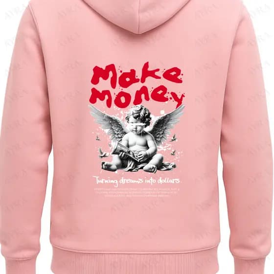 Moletom Make Money Lifestyle Estampado Canguru Capuz Flanelado Premium