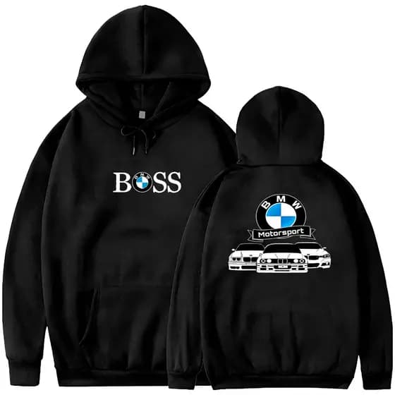 Moletom BMW Motorsport Boss Premium Canguru com Capuz – Estilo Racing Exclusivo
