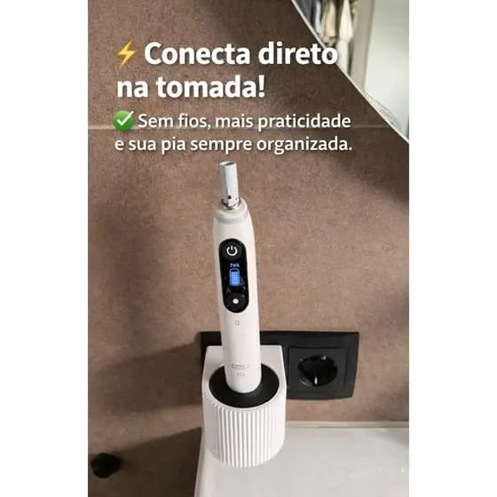 Suporte de Parede e Carregador para Escova Oral-B iO - Organização Sem Fios