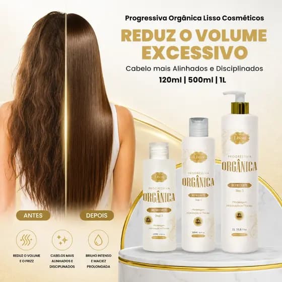 Progressiva Orgânica Retexturizador de Cabelo Lisso Cosméticos