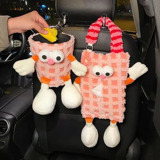 Lixeira de carro caixa de tecido dois em um caixa de armazenamento de carro pendurado à prova d'água guarda-chuva armaze