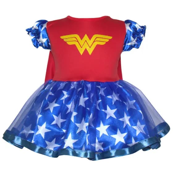 Vestido Mulher Maravilha Mesversário/Aniversario - Fantasia Festa - Bebê