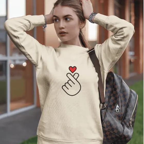 Moletom Feminino Coração Estampado Alta Qualidade Envio Imediato br