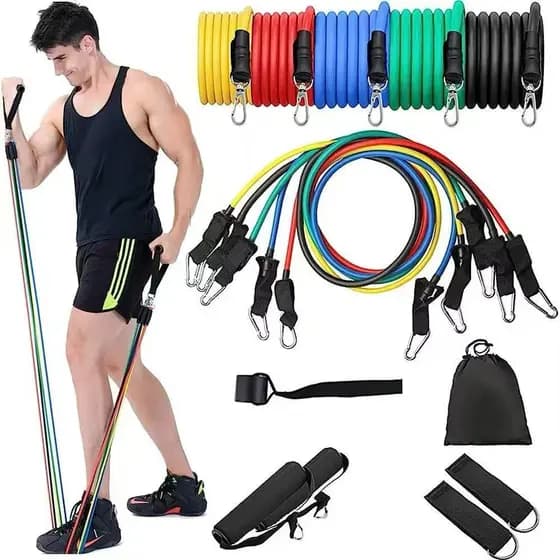 Kit 11 Power Tube Elástico Musculação Crossfit pilates yoga fitness Corda Funcional Leo Store BR