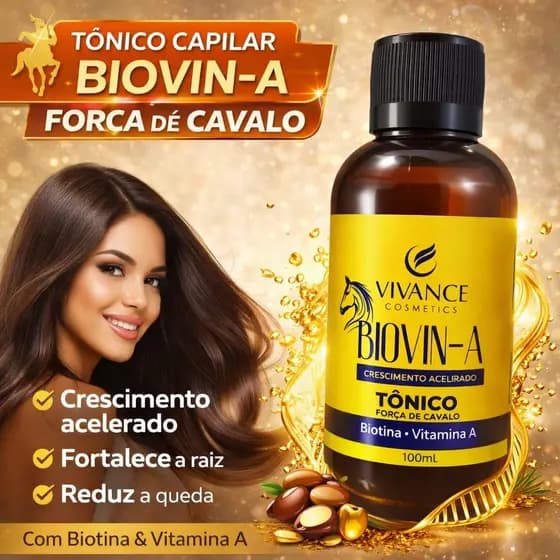 Tônico Capilar Biovin-A Vivance Crescimento Acelerado Antiqueda Fortalecimento Raiz Biotina Vitamina A Força de Cavalo