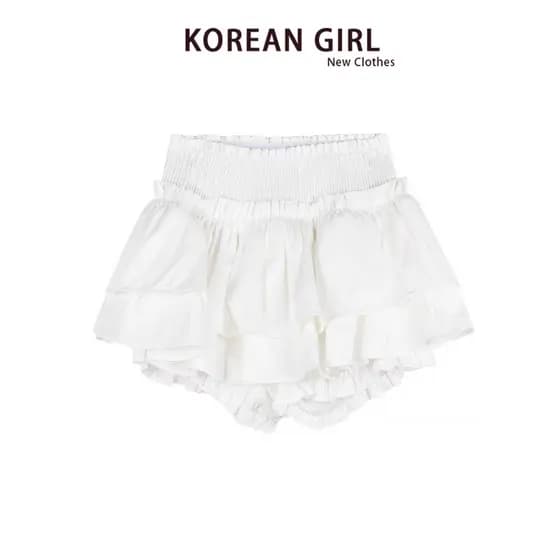 Saia branca estilo balé feminina primavera pequena saia de bolo Mini saia Pettiskirt Shorts Anti-reflexo saia