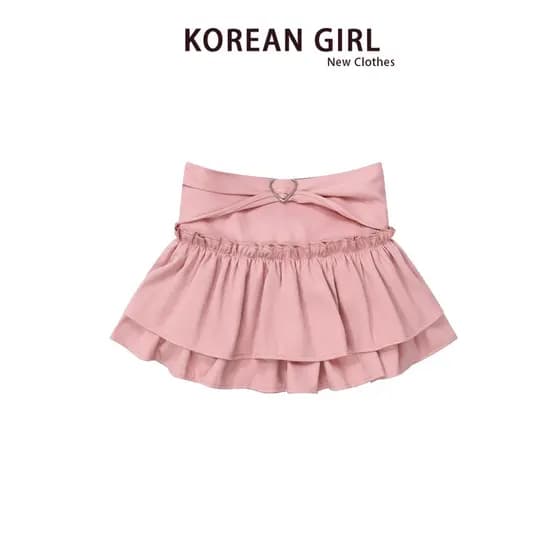 Doce rosa fofo a linha saia feminina verão quente menina y2k cintura alta bolo saia Super agradável flor Bud saia curta
