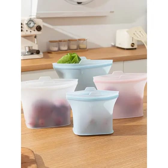 Saco de Silicone para manter fresco, com vedação, produto comestível, multifuncional, doméstico, Anti-poeira, frutas, ve