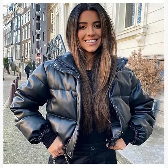 2024 Casaco Feminino De Inverno Jaqueta Feminina Parkas De Couro Grosso Quente