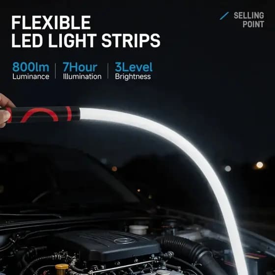 Luz De Reparo LED Dobrável Multifuncional-Lanterna Magnética , Lâmpada De Trabalho Para Manutenção Automática , Camping