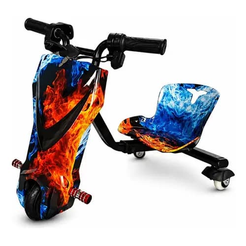Triciclo Elétrico Drift Infantil 350W 36V Bluetooth LED 3 Velocidades - Suporta até 65kg 6-12 Anos