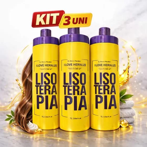 Progressiva Orgânica Sem Formol Lisoterapia - Hidralize 1L - Liso Extremo 3 UN