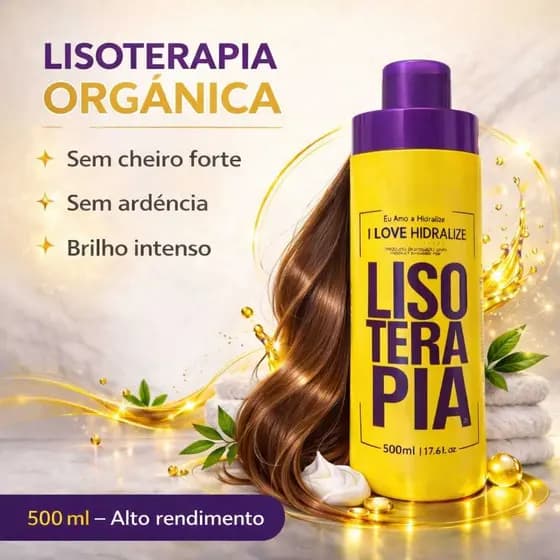 Progressiva Orgânica Sem Formol Lisoterapia - Hidralise 500 ml - Liso Extremo
