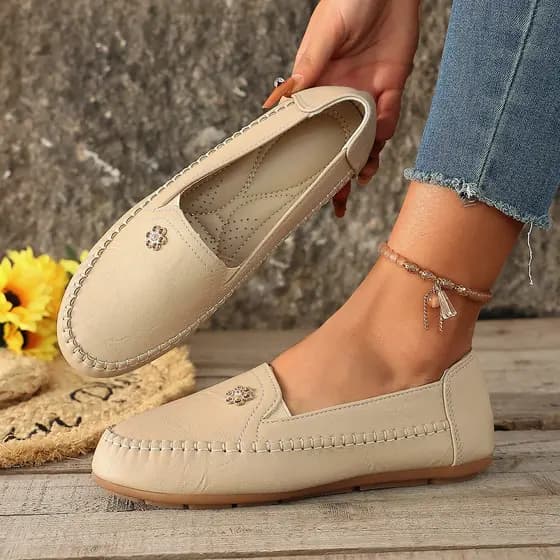 Senhoras Plus Size moda sapatos leves sapatos costurados planos