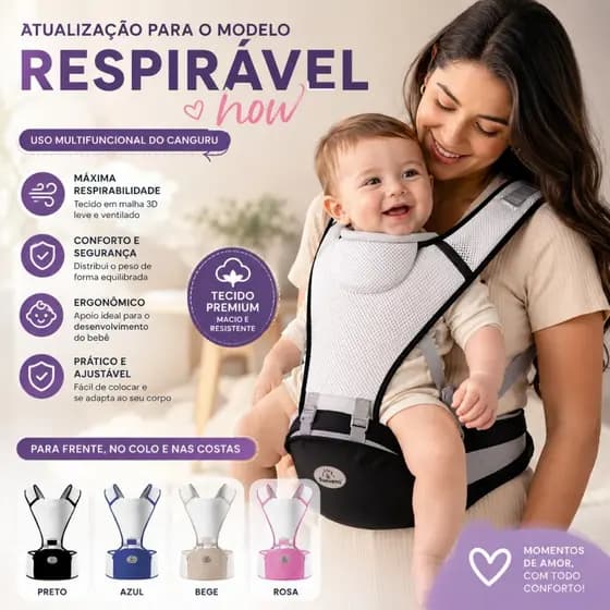 3-in-1 Ergonomic Baby Carrier for 0-3 Years Safe Comfortable Adjustable for Daily Use