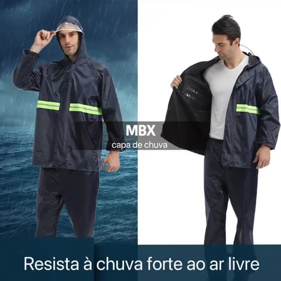 Waterproof PVC Raincoat for Motorcyclists - Water-Resistant with Hood for Motorcycle & Bicycle