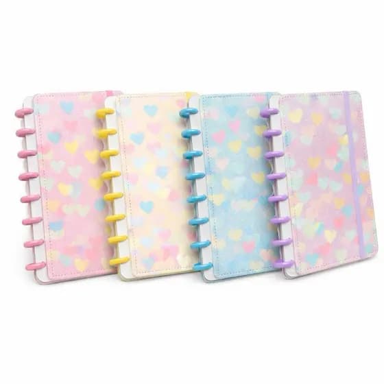 Discos Removíveis De 80 Folhas Para Notebook Inteligente-Bordado De Coração Com Capa Dura Premium Glitter