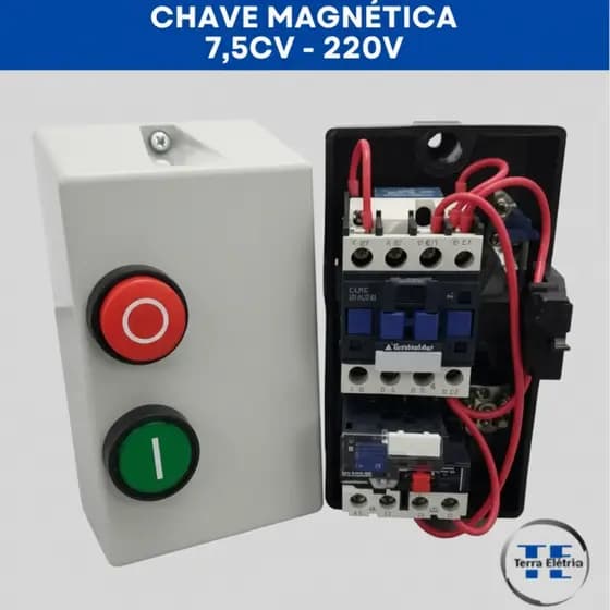 Chave de Partida Magnética 7,5CV 220V Trifásica com Proteção