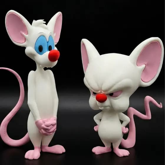 Pinky e Cérebro Boneco 3D Colecionável Anime decoração Desenho Geek