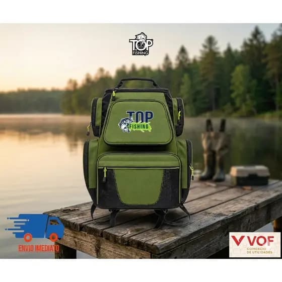 Mochila P/Pesca Top Fishing Impermeável/Multicompartimentos/Multiuso 50 Litros