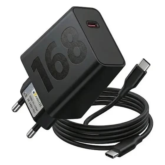 Carregador Turbo 168W Compatível Com Motorola Fonte e Cabo Tipo C 6A 1M Carga Ultra Rápida