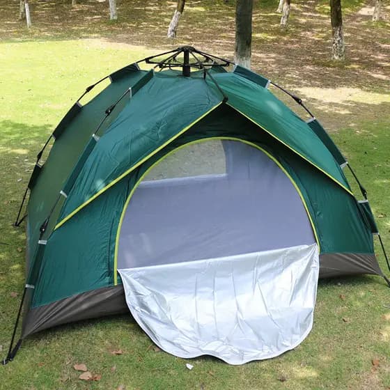 Produtos ao ar livre Barraca dupla de camada para quatro pessoas Barraca de acampamento automática Barraca de acampament