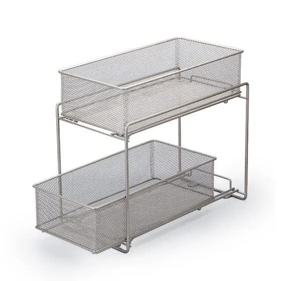 Novo estilo prateleira de ferro de duas camadas grade prateleira pratos de cozinha garrafas pode Rack de armazenamento c