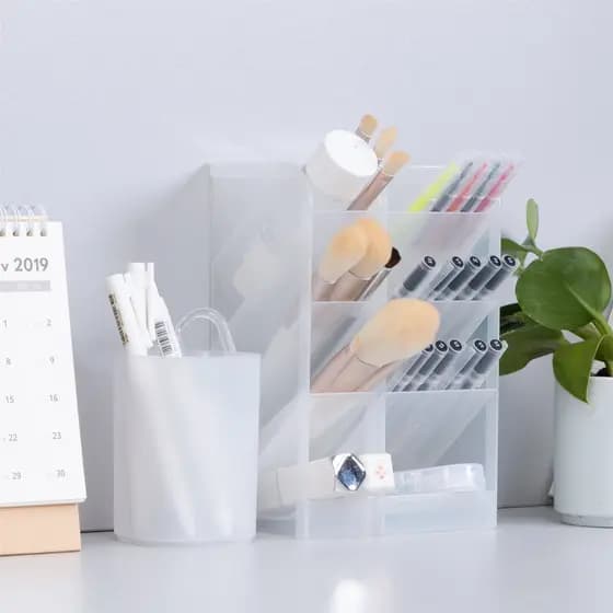 Novo estilo nórdico simples Desktop oblíquo quatro grade caneta titular estilo Muji estudante caixa de armazenamento de