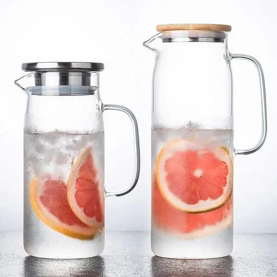 Chaleira de resfriamento de vidro resistente ao calor Chaleira fria de grande capacidade para suco e bebidas Chaleira br