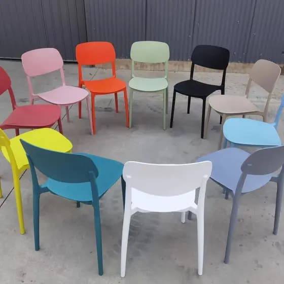 Cadeira de plástico doméstica lazer cadeira de jantar mesa de jantar restaurante simples empilhamento banco comercial en