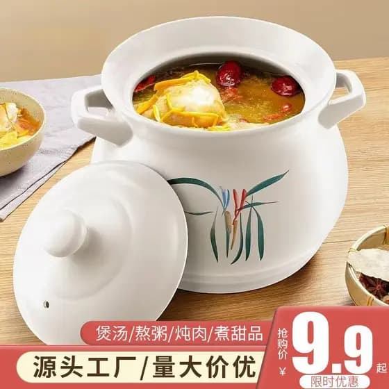 Jingdezhen caçarola de grande capacidade, panela de guisado doméstica a gás, fogão elétrico de cerâmica, argila de sopa,