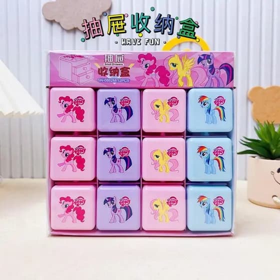 Japonês dos desenhos animados bonito tipo gaveta Mini caixa de armazenamento mesa das crianças dupla camada caixa de org