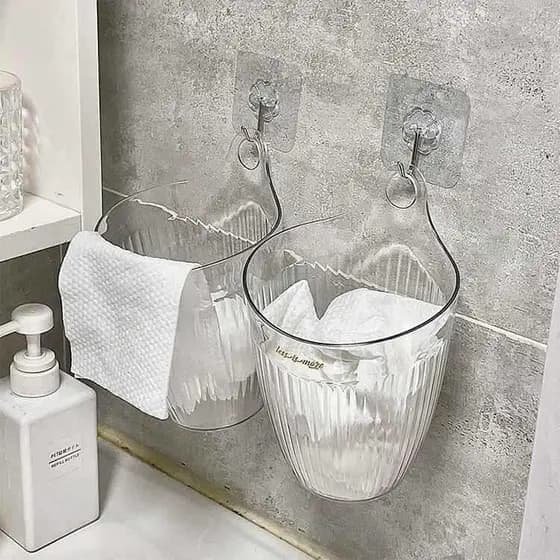 Lixeira de mesa para armário de banheiro doméstico, pendurado, fofo, tamanho pequeno, Mini cotonete, cesta de papel, inf
