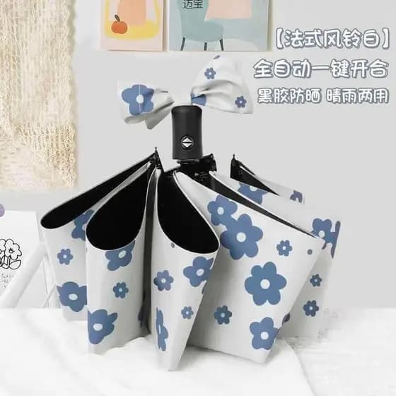 Guarda-chuva automático feminino chuva ou chuva dupla utilização dobrável grande guarda-sol impressão Anti-ultravioleta