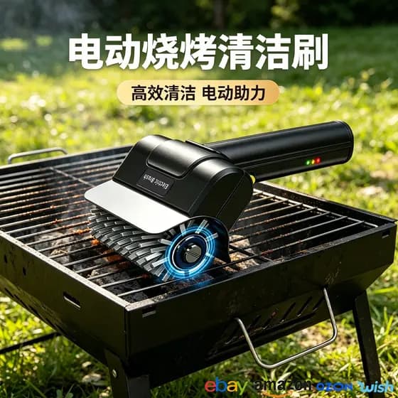 Escova elétrica para churrasco, escova de limpeza para churrasqueira, óleo pesado, escova de rolo elétrico portátil, esc