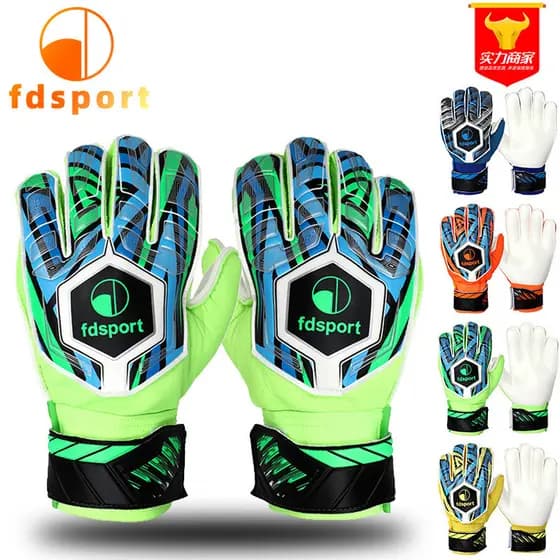 Luvas de goleiro de futebol engrossado cinto antiderrapante proteção de dedo látex crianças juventude luvas de goleiro r