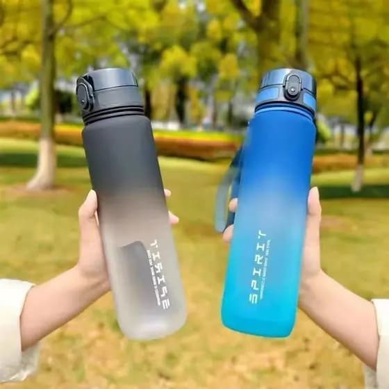 Fechaduras verão fosco copo de água grande capacidade estudante esportes ao ar livre copo de plástico 1.000ml copo práti