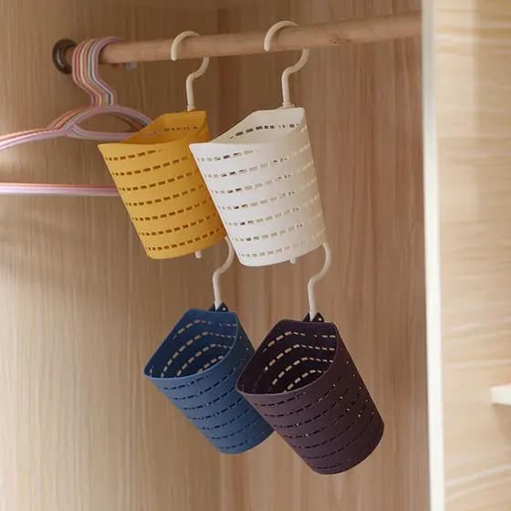 Cesta de armazenamento suspensa para banheiro, pequena cesta suspensa de parede para cozinha, gengibre, alho, cesta de a