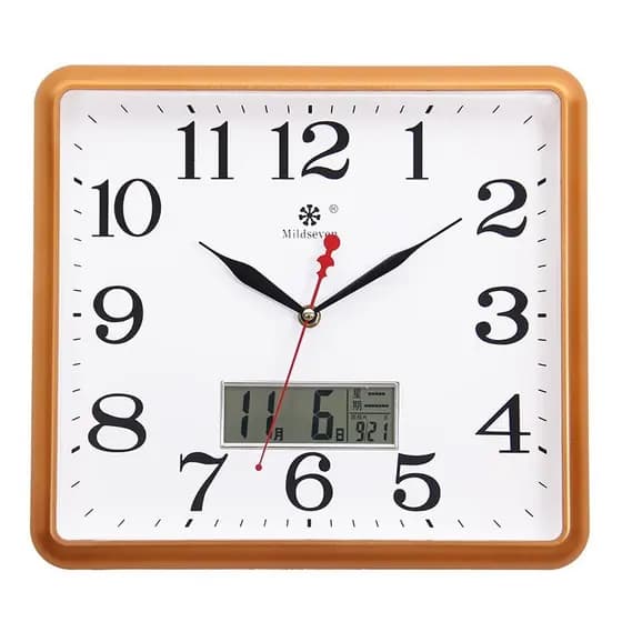 Relógio de parede eletrônico quadrado sala estar mudo relógio doméstico criativo moda arte calendário perpétuo relógio d