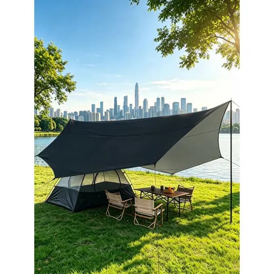 Acampamento ao ar livre octogonal dossel revestimento revestimento de prata à prova de chuva protetor solar pano grande